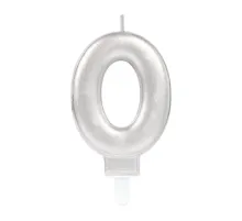 0 Rakam Mum Gümüş Renk