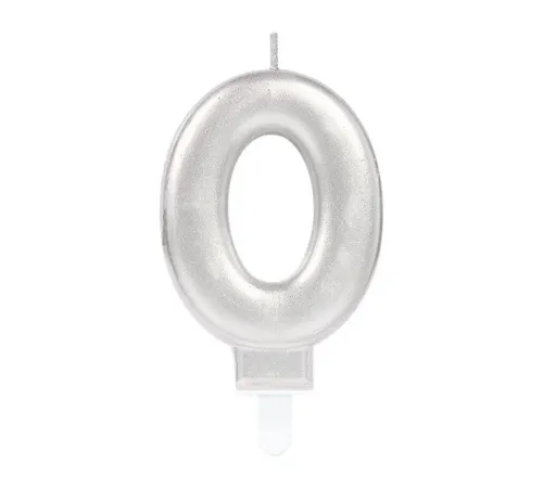 0 Rakam Mum Gümüş Renk