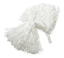 1 Çift ( 2 Adet ) Beyaz Renk 23 Nisan Gösteri Ponponu