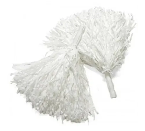 1 Çift ( 2 Adet ) Beyaz Renk 23 Nisan Gösteri Ponponu