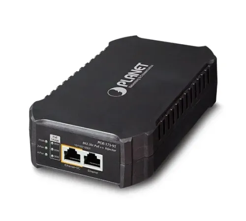 1-Port 10/100/1000Mbps 802.3bt PoE Injector<br>
95 Watt<br>
Dahili AC Güç Kaynağı<br>
0-50 derece