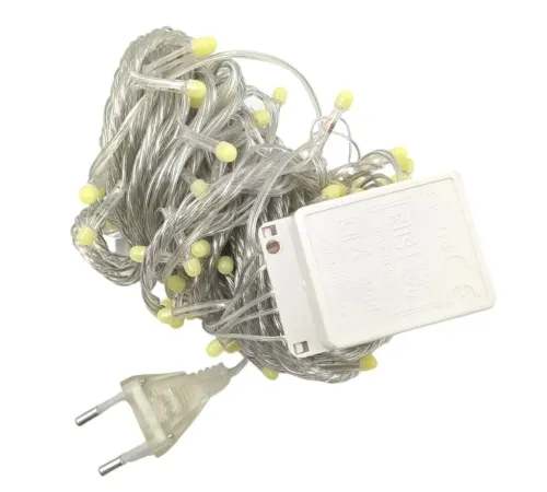 10 M 100 Led Damla Uçlu Led Işık Beyaz Işık Şeffaf Kablo