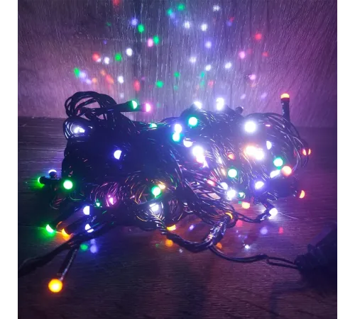 10 M 100 Led Damla Uçlu Led Işık RGB Işık Siyah Kablo