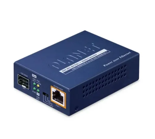 100/1000BASE-X SFP to 10/100/1000BASE-T 802.3bt PoE++ Media Converter (95 Watts)