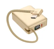 10.000mAh LCD Göstergeli Type-C Giriş & Çıkışlı 20W Dahili Type-C Kablolu Powerbank