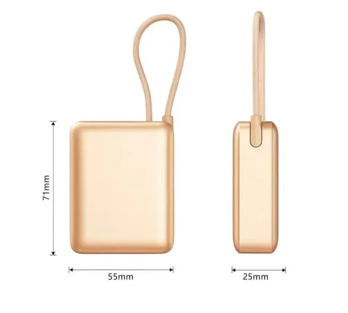 10.000mAh LCD Göstergeli Type-C Giriş & Çıkışlı 20W Dahili Type-C Kablolu Powerbank