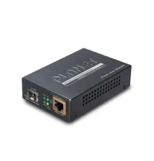 1000Base-X to 10/100/1000Base-T 802.3at PoE Media Converter, LC Fiber Interface, Supports Multi / Single Mode SFP module, Distance up to 120km max. (Varies on SFP module)