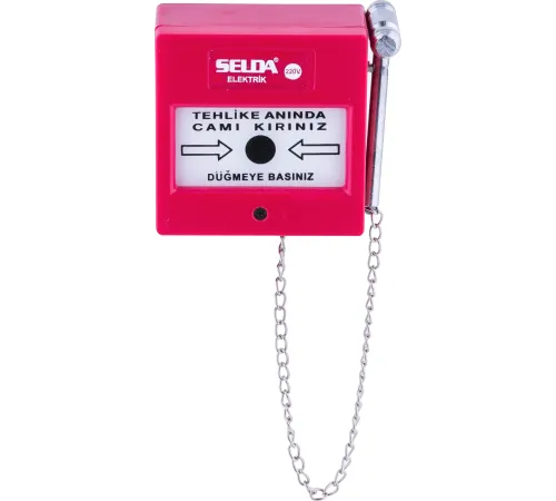 1016-Ç 220V İkaz Butonu Kare (Çekiçli)