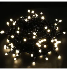 10m Boncuk Lamba Gün Işığı 8 Fonksiyon 100 Led Fişli Uzatma Kablolu siyah kablo