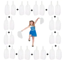 12 Çift ( 24 Adet ) Beyaz Renk 23 Nisan 19 Mayıs 29 Ekim Okul Gösteri Ponponları