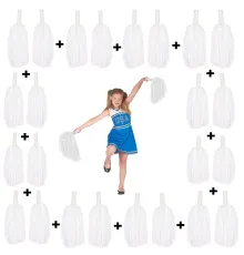 12 Çift ( 24 Adet ) Beyaz Renk 23 Nisan 19 Mayıs 29 Ekim Okul Gösteri Ponponları