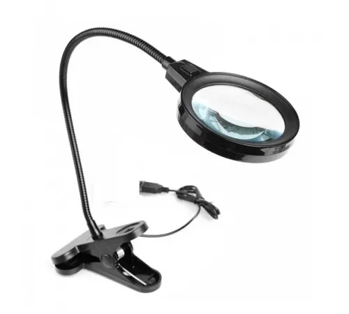 12 Led Clipslı Işıklı Büyüteç Işıklı Masa Lambası Çalışma Lambası