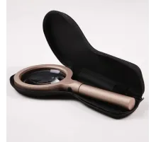 12 Led Işıklı 10X Büyüteç Yaşlılar Ve Çocuklar Için Okuma Saplı Metal Büyüteç 8013