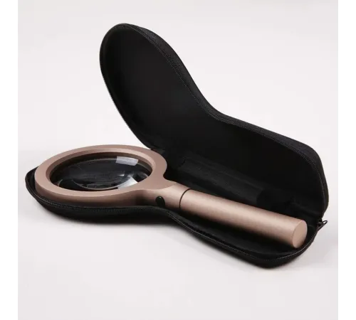 12 Led Işıklı 10X Büyüteç Yaşlılar Ve Çocuklar Için Okuma Saplı Metal Büyüteç 8013