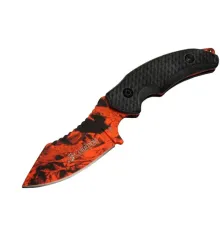 156B Turuncu Desenli Kamp Çakı Bıçağı 19 cm - Kılıflı