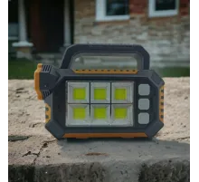 15W Güneş Enerjili Powerbank Özellikli Çok Fonksiyonlu Işıldak Fener GS490