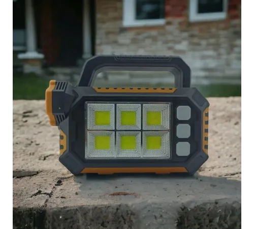 15W Güneş Enerjili Powerbank Özellikli Çok Fonksiyonlu Işıldak Fener GS490