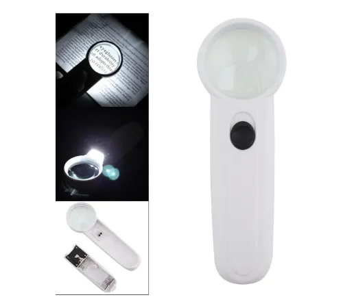 15X Çok Fonksiyonlu 2 Led Işıklı Taşınabilir El Büyüteç