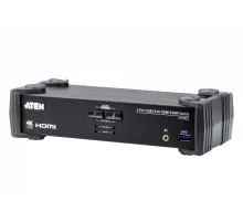 2-Port USB 3.0 4K HDMI KVMP™(Keyboard/Video Monitor/Mouse) Periferi (Çevre Cihazlarla (USB) Bağlantı Kurabilir), Ses Mikser mod özelliği<br>
2-Port USB 3.0 4K HDMI KVMP™ Switch with Audio Mixer Mode
