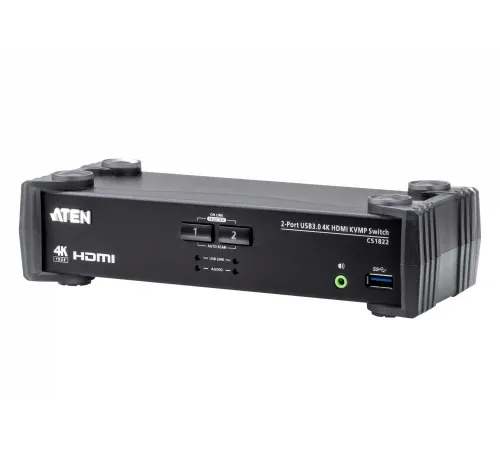 2-Port USB 3.0 4K HDMI KVMP™(Keyboard/Video Monitor/Mouse) Periferi (Çevre Cihazlarla (USB) Bağlantı Kurabilir), Ses Mikser mod özelliği<br>
2-Port USB 3.0 4K HDMI KVMP™ Switch with Audio Mixer Mode