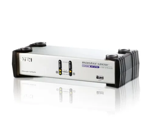 2 Port USB VGA Dual View KVMP™(Keyboard/Video Monitor/Mouse) Periferi (Çevre Cihazlarla (USB) Bağlantı Kurabilir) Switch<br>
2-Port USB VGA Dual Display/Audio KVMP™ Switch