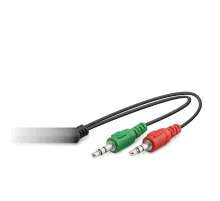 2 x 3.5 Mm To 3.5 Mm F Kablo 2Lıne Mikrofon + Kulaklık 20Cm Siyah HDX1053