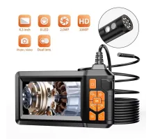 20 Mt Ekranlı 2 Kameralı Endoskop Yılan Kamera Hafıza Girişli Sert Kablo Işıklı 8 MM