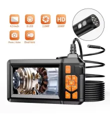 20 Mt Ekranlı 2 Kameralı Endoskop Yılan Kamera Hafıza Girişli Sert Kablo Işıklı 8 MM