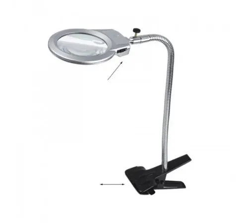 2.5X90 Mm 5X24 Mm Büyüteç Mandallı Metal Hortumlu Masa Üstü Büyüteç