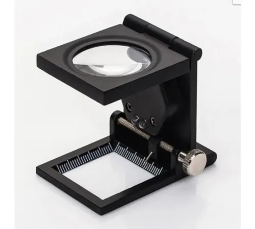 28x28 Mm Katlanır Sayaçlı Metal Lüp 2 LED Işıklı Büyüteç Tekstil TH-9005A