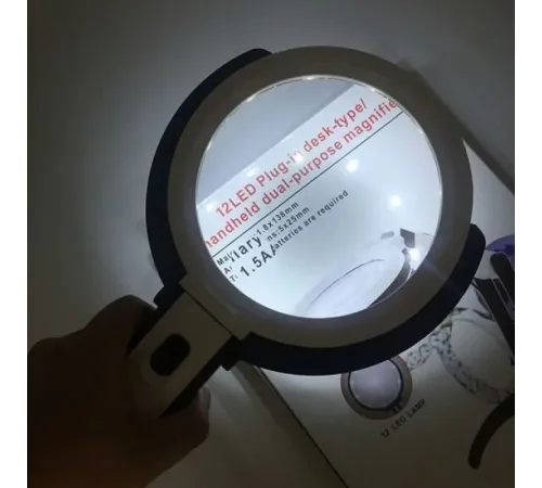 2X5X120Mm 10 Ledli Masaüstü Büyüteç