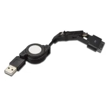 3 in 1 Makaralı Kablo, Samsung 30pin erkek <-> micro USB B erkek + mini USB B erkek + USB A, 0.75 metre, USB 2.0 uyumlu, AWG30, 2x zırhlı