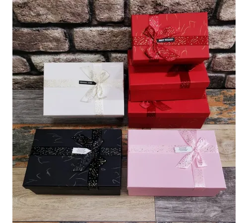 3 Lü Dikdörtgen Hediye Kutusu