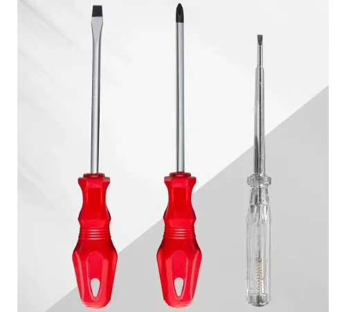 3 lü Tornavida Seti Düz Tornavida - Yıldız Tornavida - Kontrol Kalemi