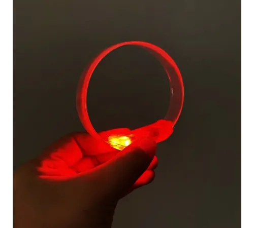 3 Modlu Pilli LED Işıklı Esnek Parti Bilekliği Kırmızı