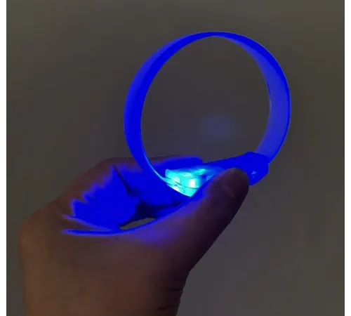 3 Modlu Pilli LED Işıklı Esnek Parti Bilekliği Mavi