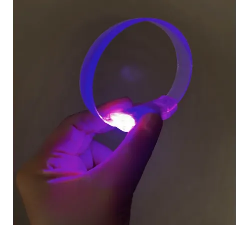 3 Modlu Pilli LED Işıklı Esnek Parti Bilekliği Mor