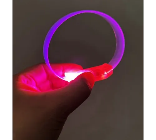 3 Modlu Pilli LED Işıklı Esnek Parti Bilekliği Pembe
