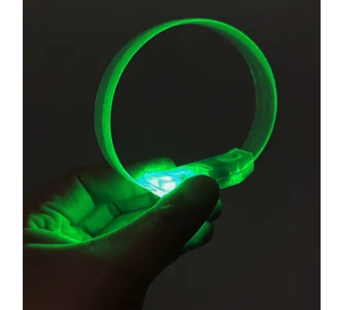 3 Modlu Pilli LED Işıklı Esnek Parti Bilekliği Yeşil