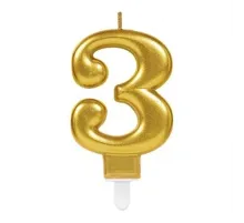 3 Rakam Mum Gold Renk