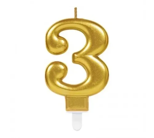 3 Rakam Mum Gold Renk