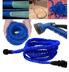 30 Metre Uzayan Bahçe Sulama Araç Yıkama Hortumu 7 Kademeli Başlık Tabanca