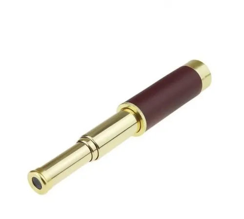 30X40 Panda Büyük Mercekli Pirinç Gövdeli Deri Çantalı Denizcilik Korsan Dürbün