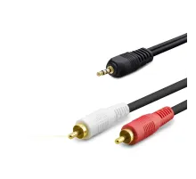 3.5 Mm To 2Rca Kablo 2Lıne Gold 1.5M Siyah HDX1058