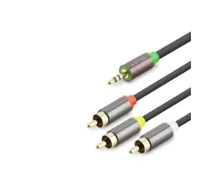 3.5 Mm To 3Rca Kablo 2Lıne Gold 1.5M Siyah HDX1064