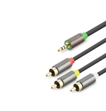 3.5 Mm To 3Rca Kablo 2Lıne Gold 1.5M Siyah HDX1064