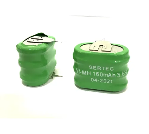 3.6V 3S1P 160 Mah 2 Pin NI-MH Buton Pil