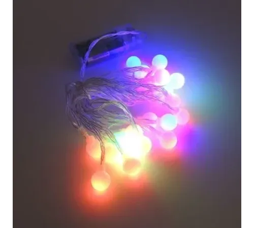 3m 20 Led Beyaz Top RGB ışık Pilli 2 Kademeli