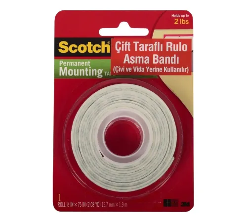 3M Scotch® Çift Taraflı Köpük Bant 12,7mm x 1,9m
