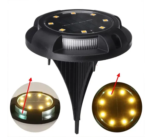 4 lü Solar Panelli Kazıklı Zemin Solar Ledi 8+4 Led Gün Işığı